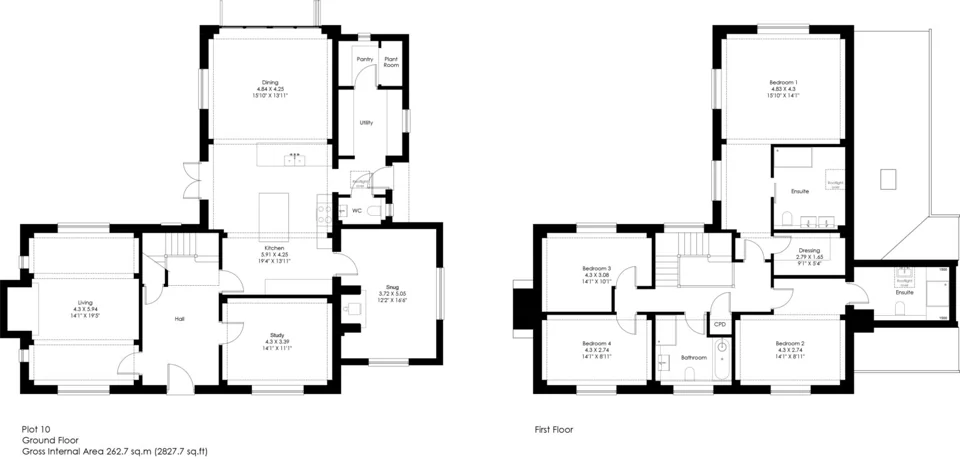 Published floor plan for plot 10