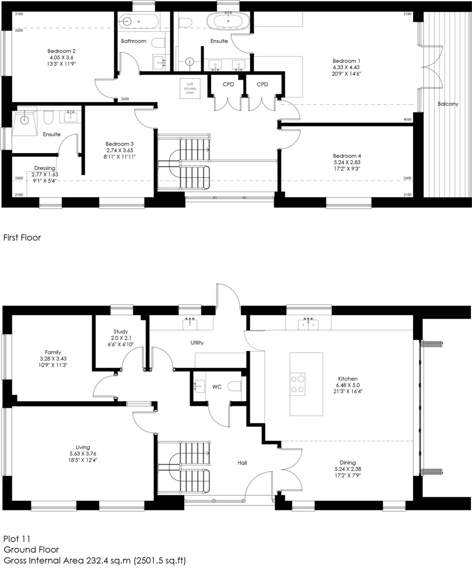 Published floor plan for plot 11