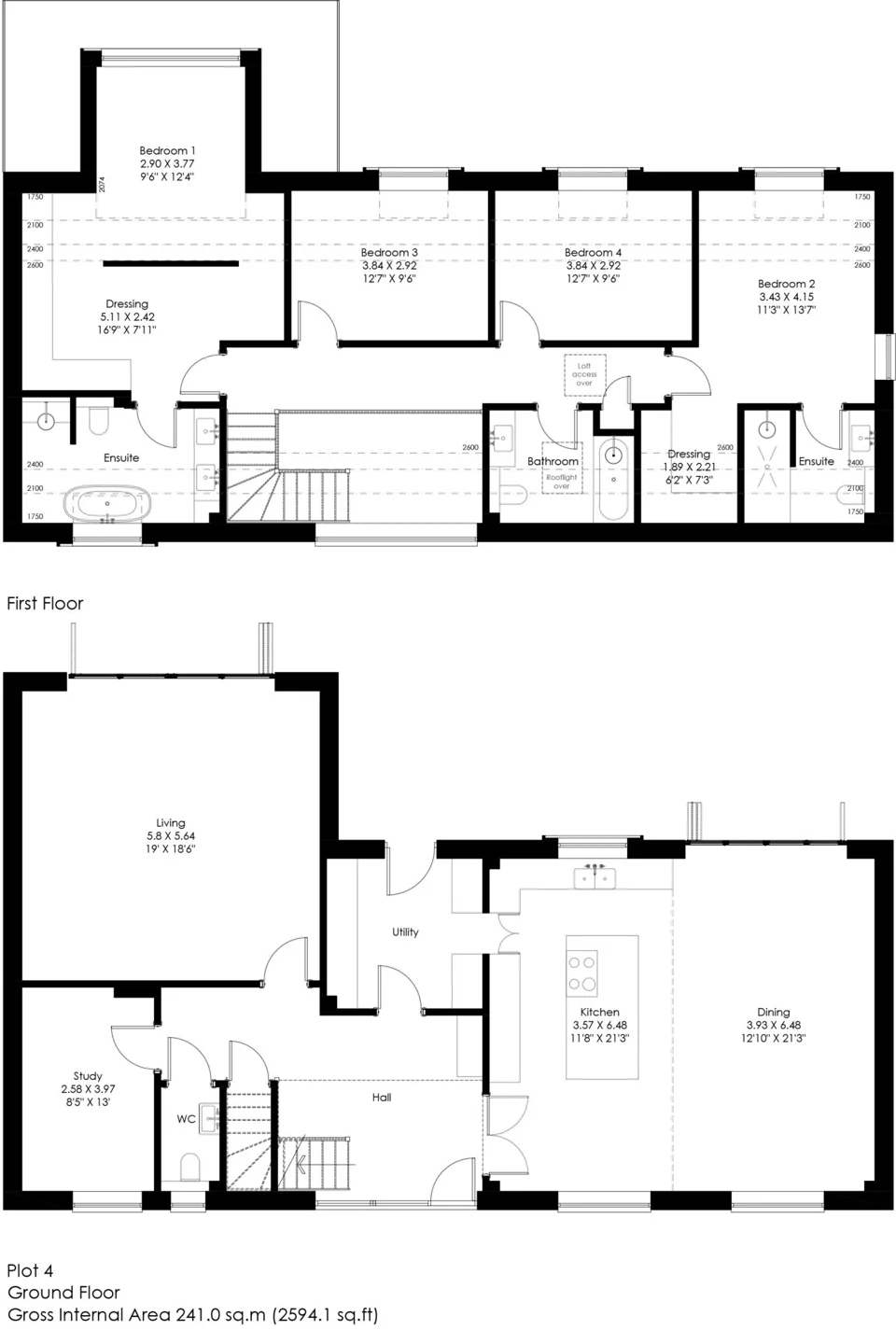 Published floor plan for plot 4