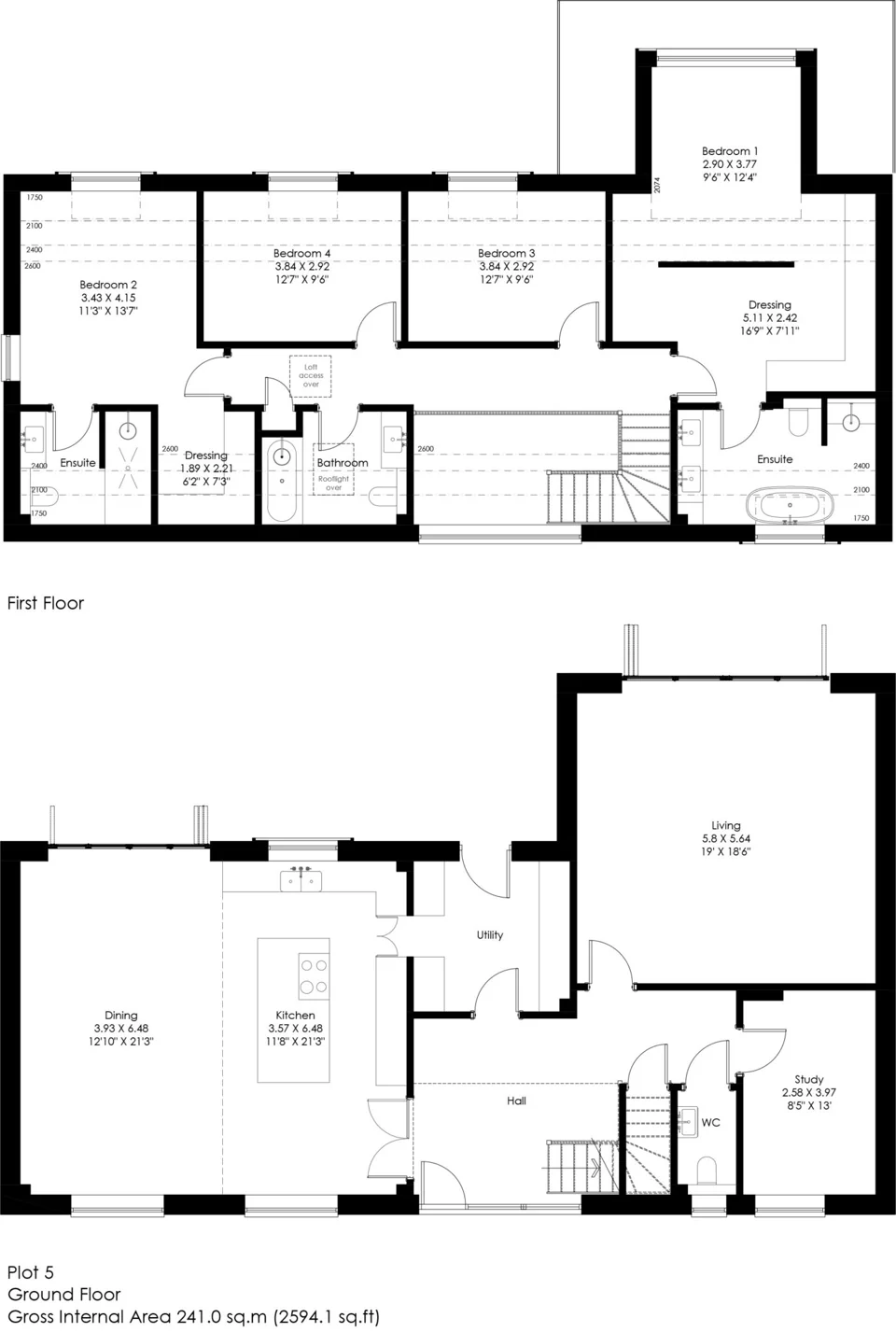 Published floor plan for plot 5